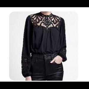 Lace pieced bodysuit